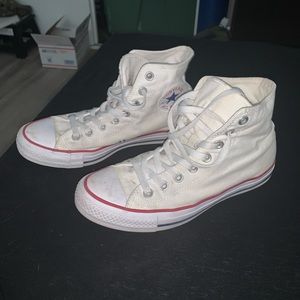White Hi Top Converse Shoes